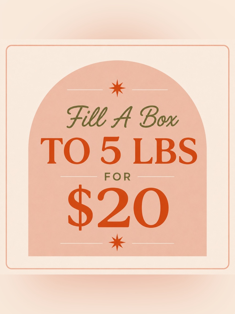 Fill A Box to 5 lbs for $20